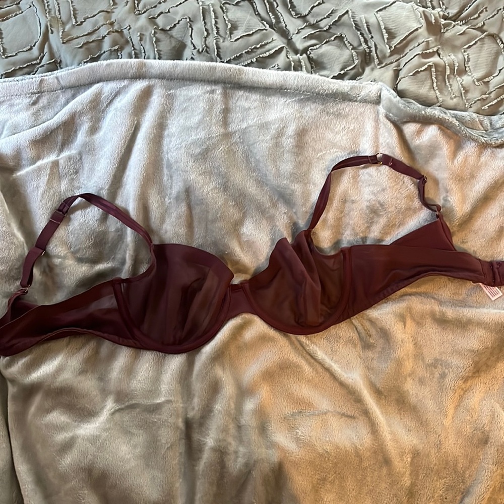Purple Mesh wired bra, size 34C